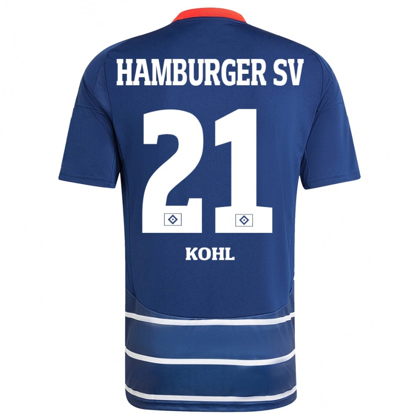 Danxen Enfant Maillot Ohene Köhl #21 Bleu Foncé Tenues Extérieur 2024/25 T-Shirt