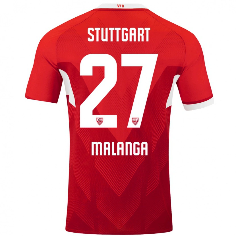Danxen Enfant Maillot Jarzinho Malanga #27 Blanc Rouge Tenues Extérieur 2024/25 T-Shirt