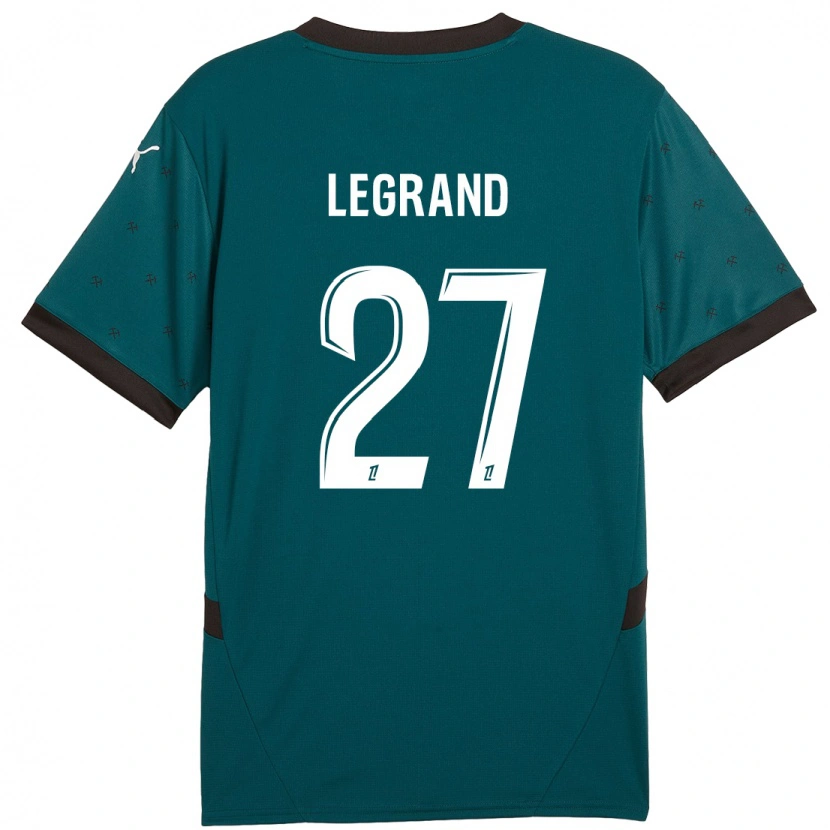 Danxen Enfant Maillot Bérénice Legrand #27 Vert Foncé Tenues Extérieur 2024/25 T-Shirt