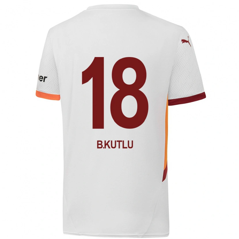 Danxen Enfant Maillot Berkan Kutlu #18 Blanc Jaune Rouge Tenues Extérieur 2024/25 T-Shirt
