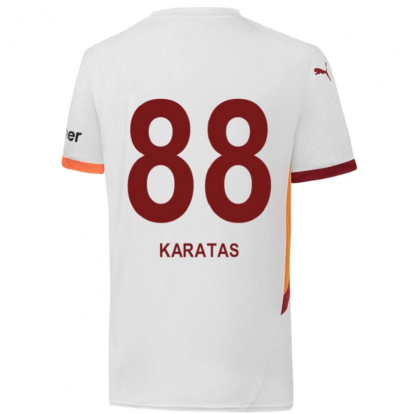 Danxen Enfant Maillot Kazımcan Karataş #88 Blanc Jaune Rouge Tenues Extérieur 2024/25 T-Shirt