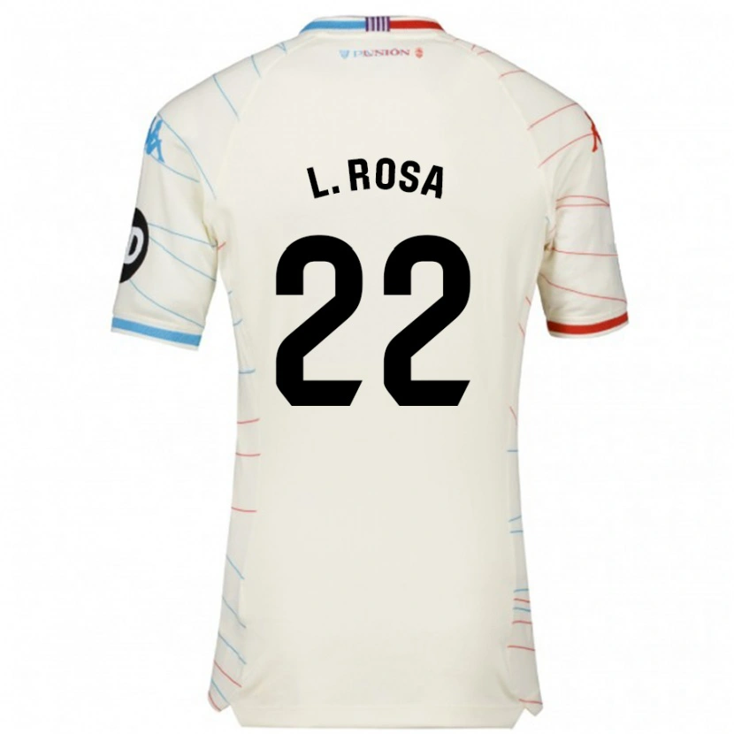 Danxen Enfant Maillot Lucas Rosa #22 Blanc Rouge Bleu Tenues Extérieur 2024/25 T-Shirt