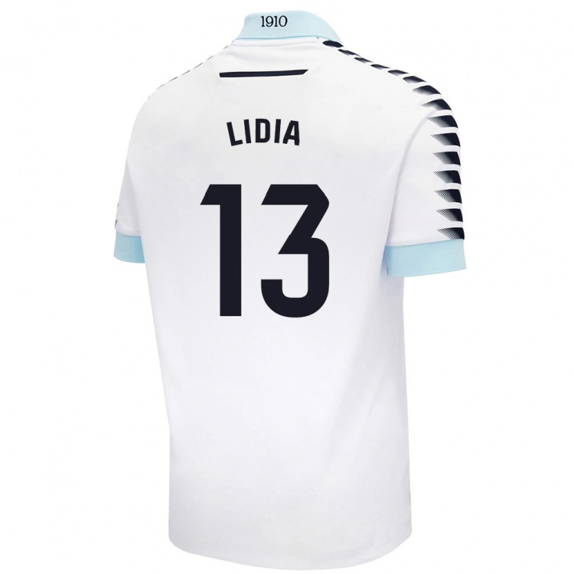 Danxen Enfant Maillot Lidia Rincón García #13 Blanc Bleu Tenues Extérieur 2024/25 T-Shirt