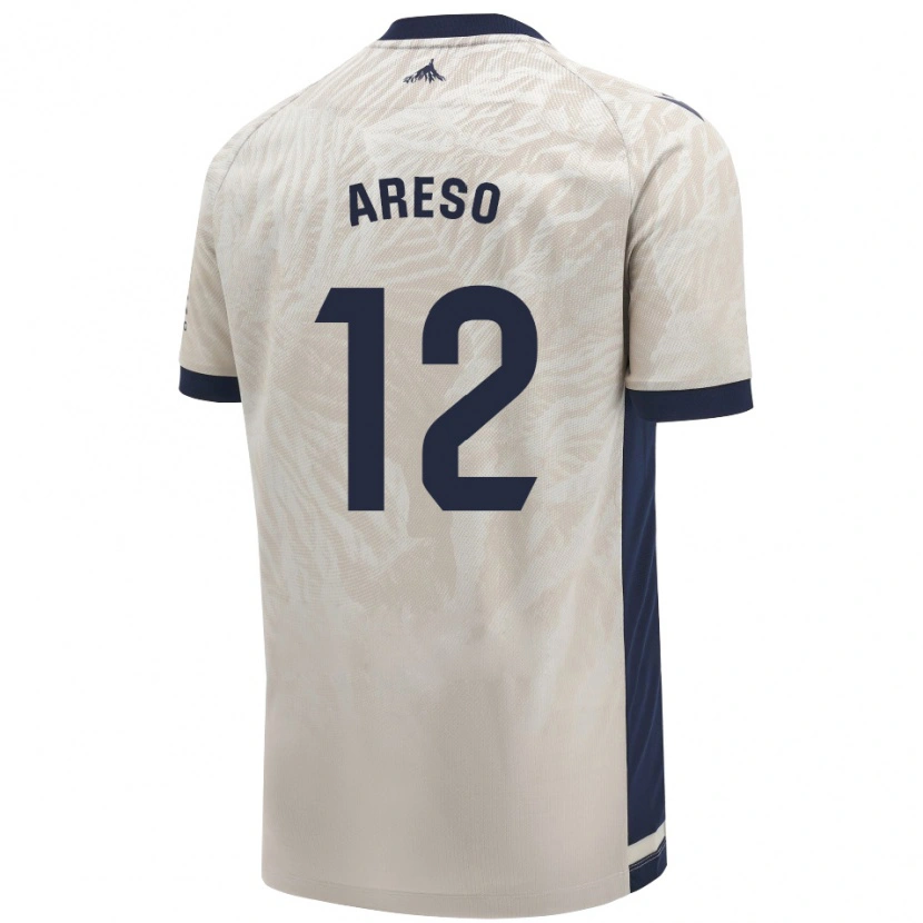 Danxen Enfant Maillot Jesús Areso #12 Gris Clair Tenues Extérieur 2024/25 T-Shirt