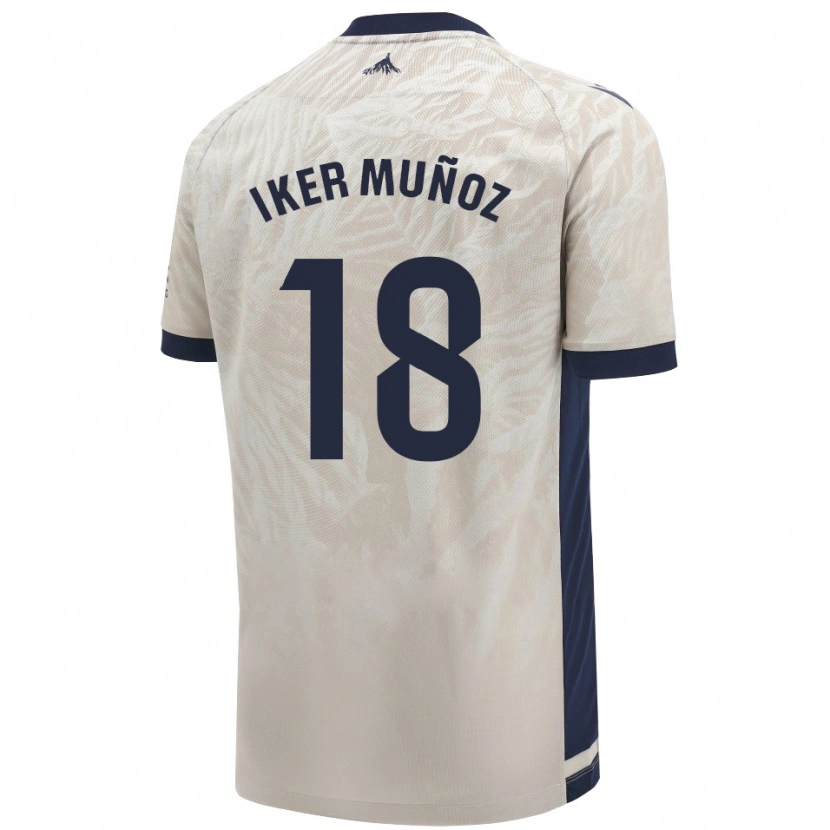 Danxen Enfant Maillot Iker Muñoz #18 Gris Clair Tenues Extérieur 2024/25 T-Shirt
