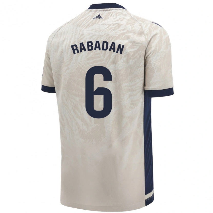 Danxen Enfant Maillot David Rabadán #6 Gris Clair Tenues Extérieur 2024/25 T-Shirt