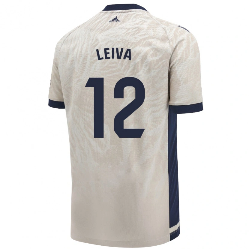 Danxen Enfant Maillot Álvaro Leiva #12 Gris Clair Tenues Extérieur 2024/25 T-Shirt