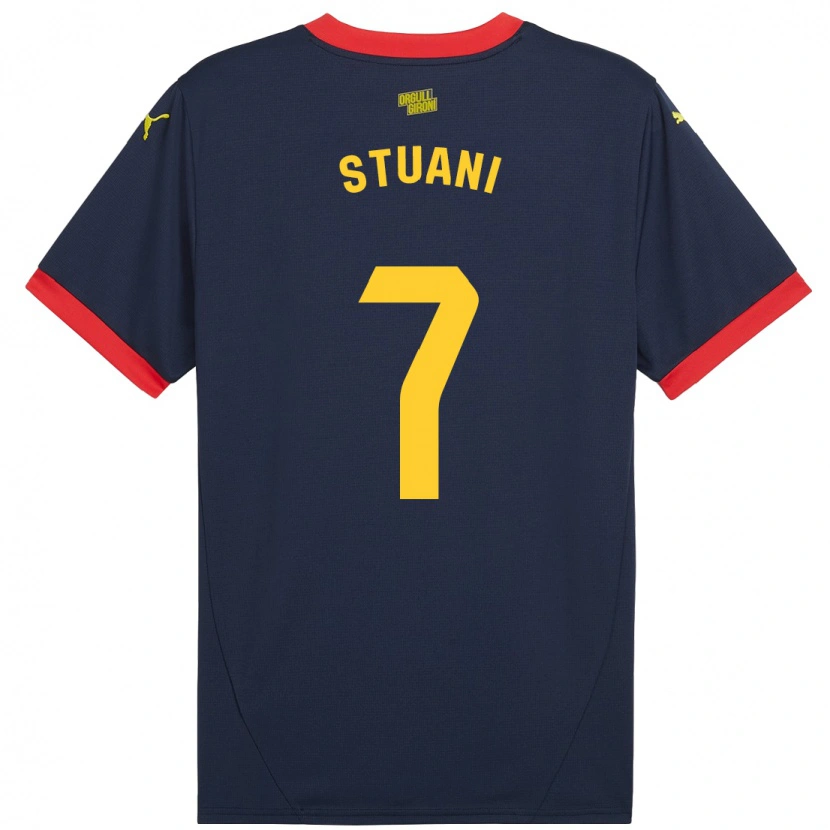 Danxen Enfant Maillot Cristhian Stuani #7 Bleu Marine Rouge Tenues Extérieur 2024/25 T-Shirt