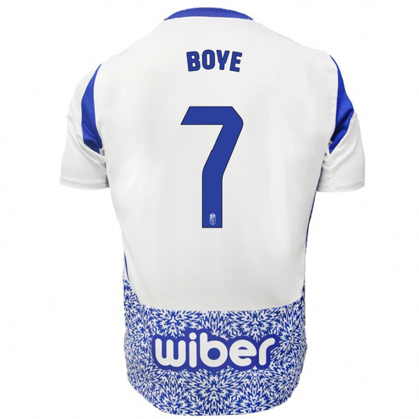 Danxen Enfant Maillot Lucas Boyé #7 Blanc Bleu Tenues Extérieur 2024/25 T-Shirt