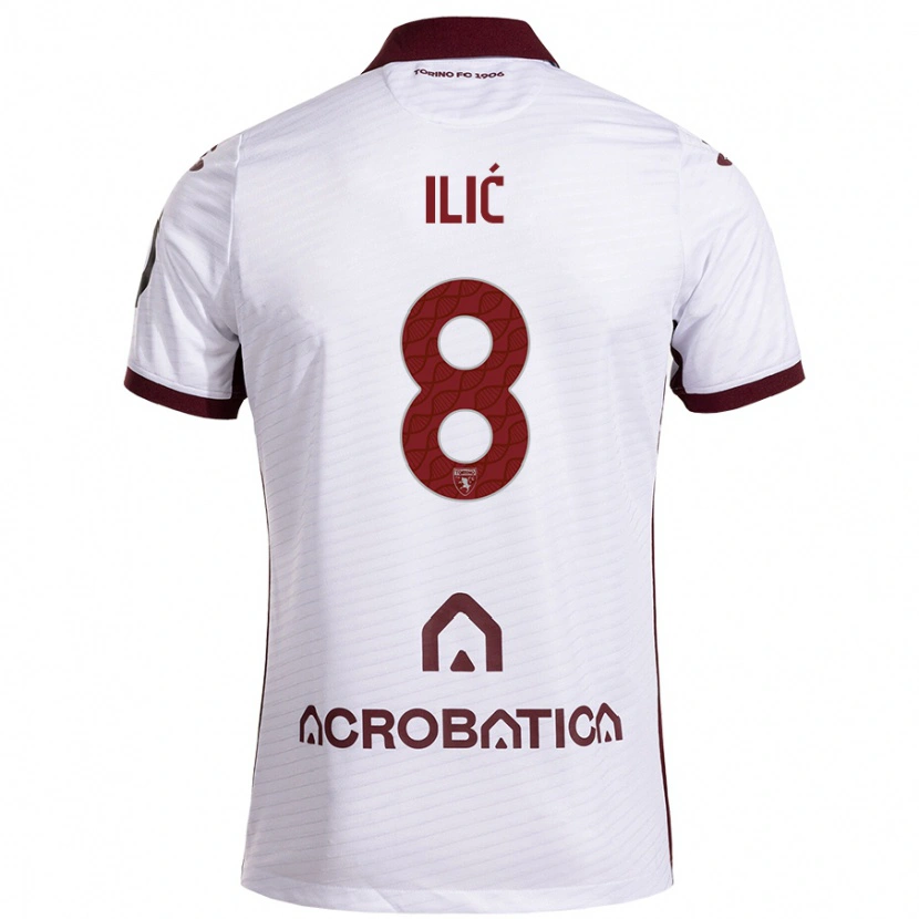 Danxen Enfant Maillot Ivan Ilić #8 Blanc Marron Tenues Extérieur 2024/25 T-Shirt