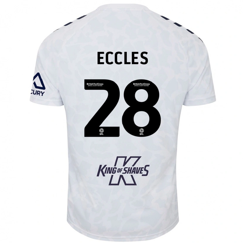 Danxen Enfant Maillot Josh Eccles #28 Blanc Tenues Extérieur 2024/25 T-Shirt