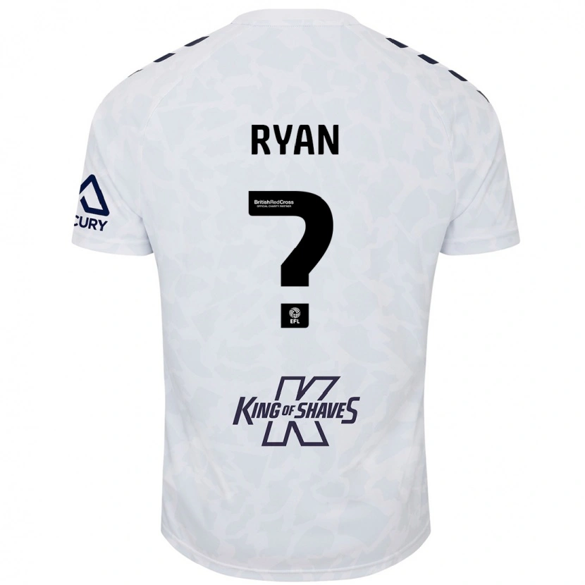 Danxen Enfant Maillot Kain Ryan #0 Blanc Tenues Extérieur 2024/25 T-Shirt