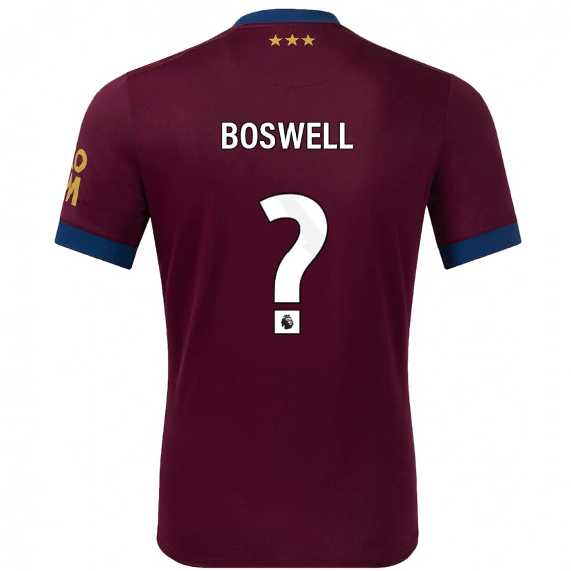 Danxen Enfant Maillot Ashton Boswell #0 Marron Tenues Extérieur 2024/25 T-Shirt