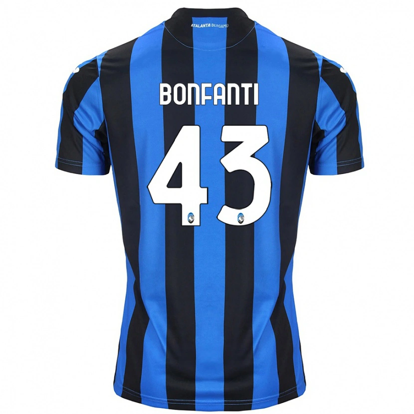 Danxen Homme Maillot Giovanni Bonfanti #43 Bleu Noir Tenues Domicile 2024/25 T-Shirt