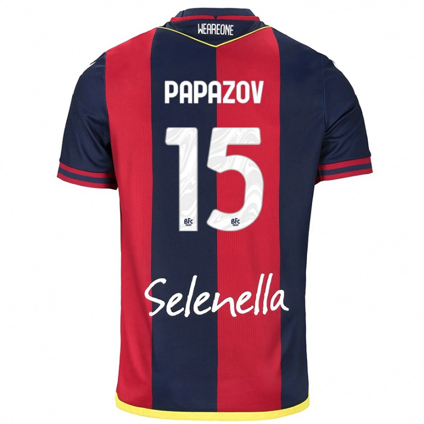 Danxen Homme Maillot Dimitar Papazov #15 Rouge Bleu Royal Tenues Domicile 2024/25 T-Shirt