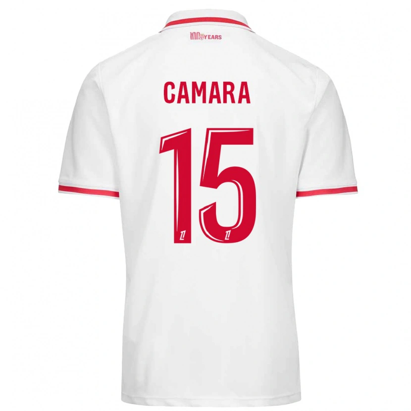 Danxen Homme Maillot Lamine Camara #15 Blanc Rouge Tenues Domicile 2024/25 T-Shirt