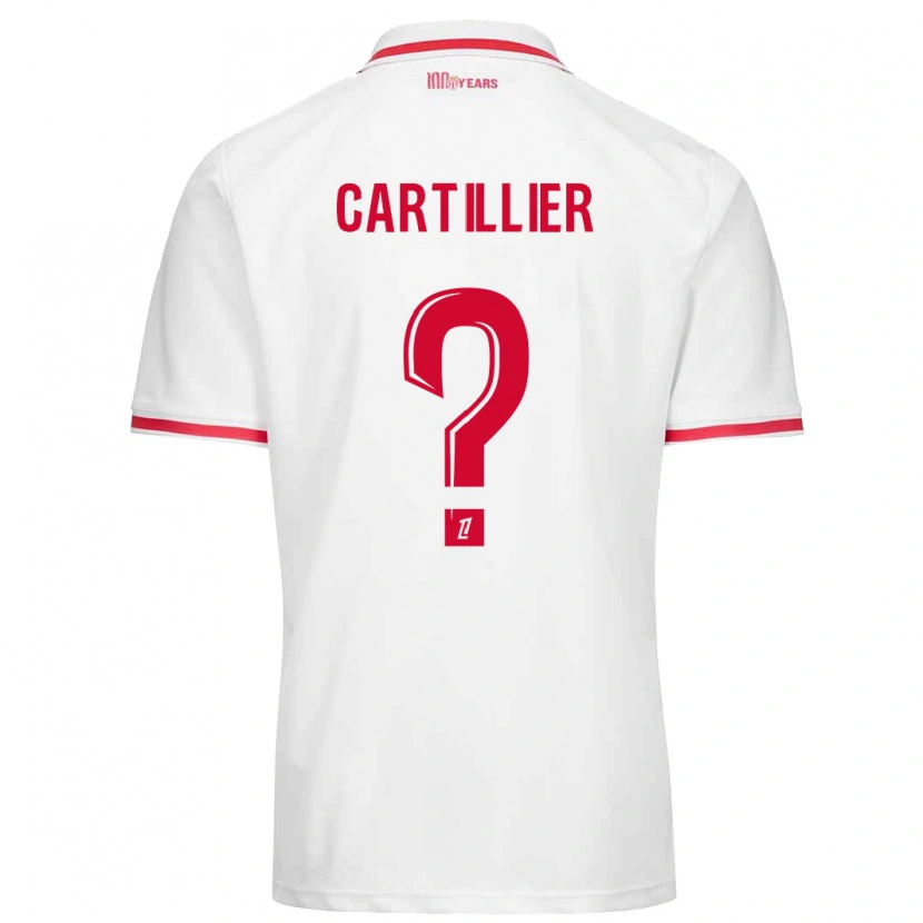 Danxen Homme Maillot Antonin Cartillier #0 Blanc Rouge Tenues Domicile 2024/25 T-Shirt