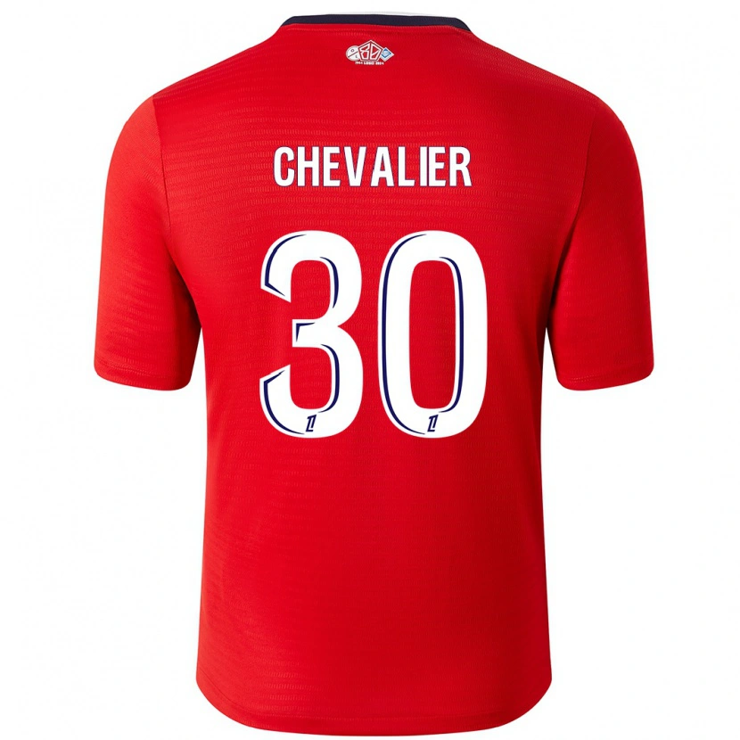 Danxen Homme Maillot Lucas Chevalier #30 Rouge Blanc Tenues Domicile 2024/25 T-Shirt