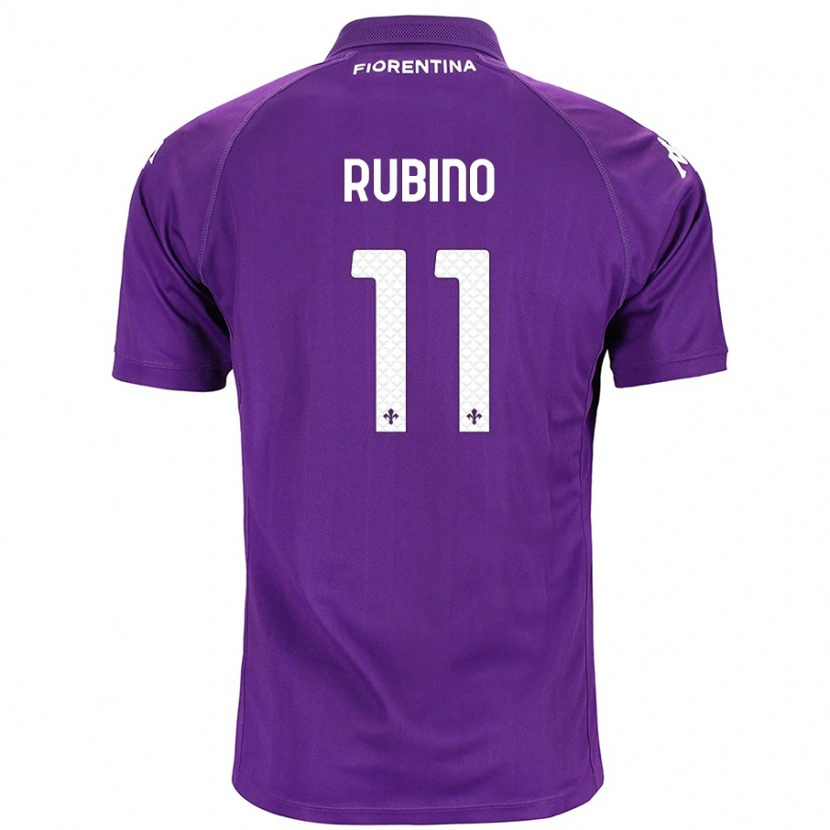 Danxen Homme Maillot Tommaso Rubino #11 Violet Tenues Domicile 2024/25 T-Shirt