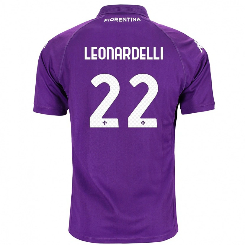 Danxen Homme Maillot Pietro Leonardelli #22 Violet Tenues Domicile 2024/25 T-Shirt