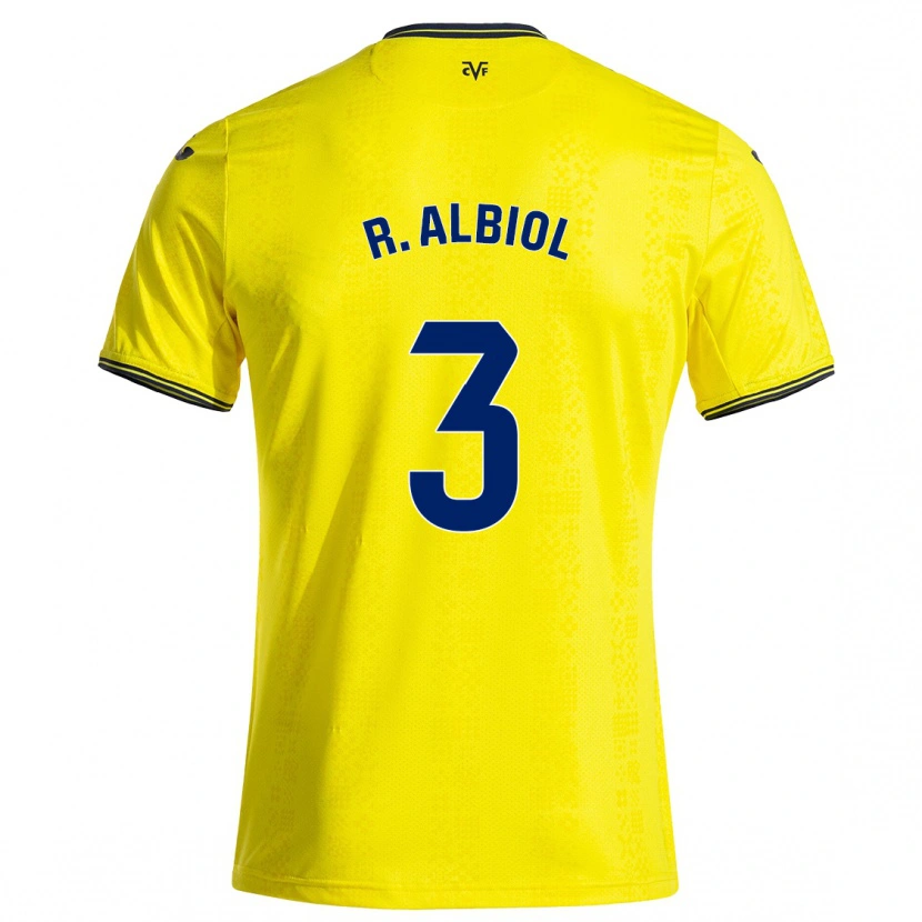 Danxen Homme Maillot Raúl Albiol #3 Jaune Noir Tenues Domicile 2024/25 T-Shirt