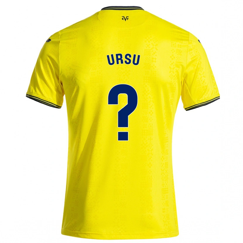 Danxen Homme Maillot Eduard Ursu #0 Jaune Noir Tenues Domicile 2024/25 T-Shirt