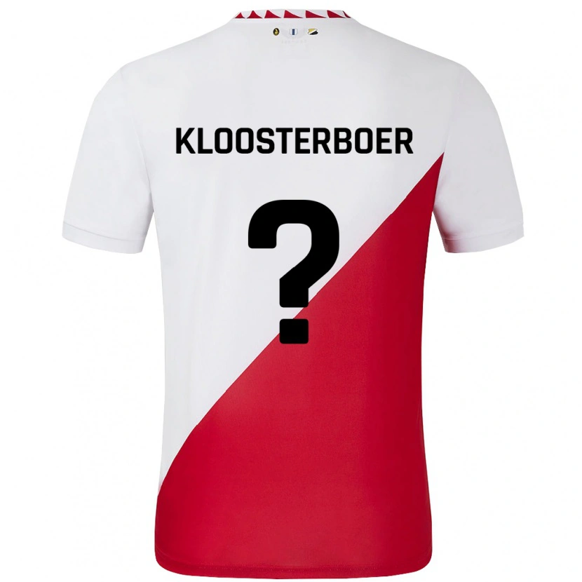 Danxen Homme Maillot Per Kloosterboer #0 Blanc Rouge Tenues Domicile 2024/25 T-Shirt