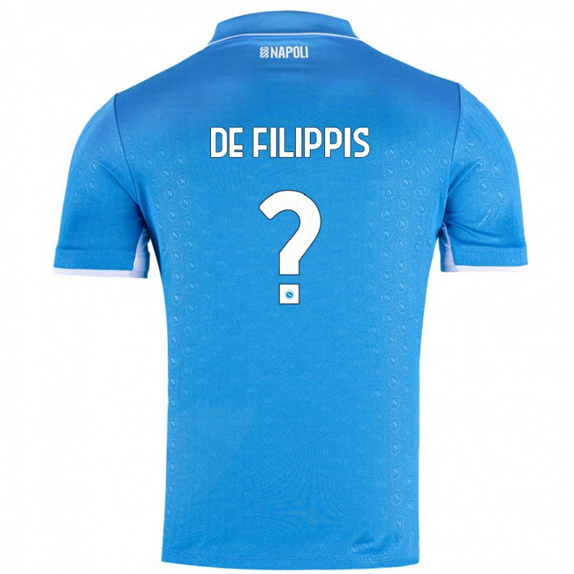Danxen Homme Maillot Antonio De Filippis #0 Bleu Ciel Tenues Domicile 2024/25 T-Shirt
