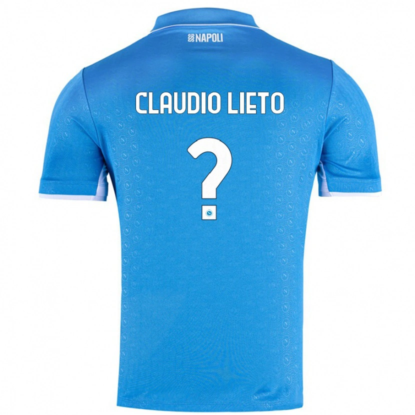 Danxen Homme Maillot Claudio Lieto #0 Bleu Ciel Tenues Domicile 2024/25 T-Shirt