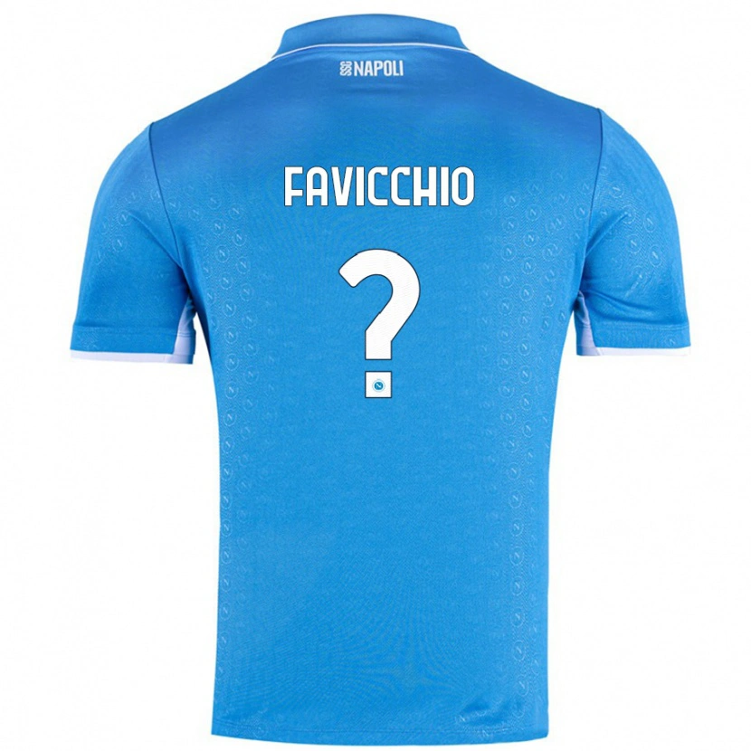 Danxen Homme Maillot Elia Favicchio #0 Bleu Ciel Tenues Domicile 2024/25 T-Shirt