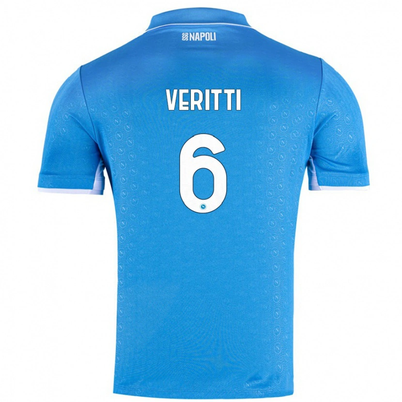 Danxen Homme Maillot Federica Veritti #6 Bleu Ciel Tenues Domicile 2024/25 T-Shirt