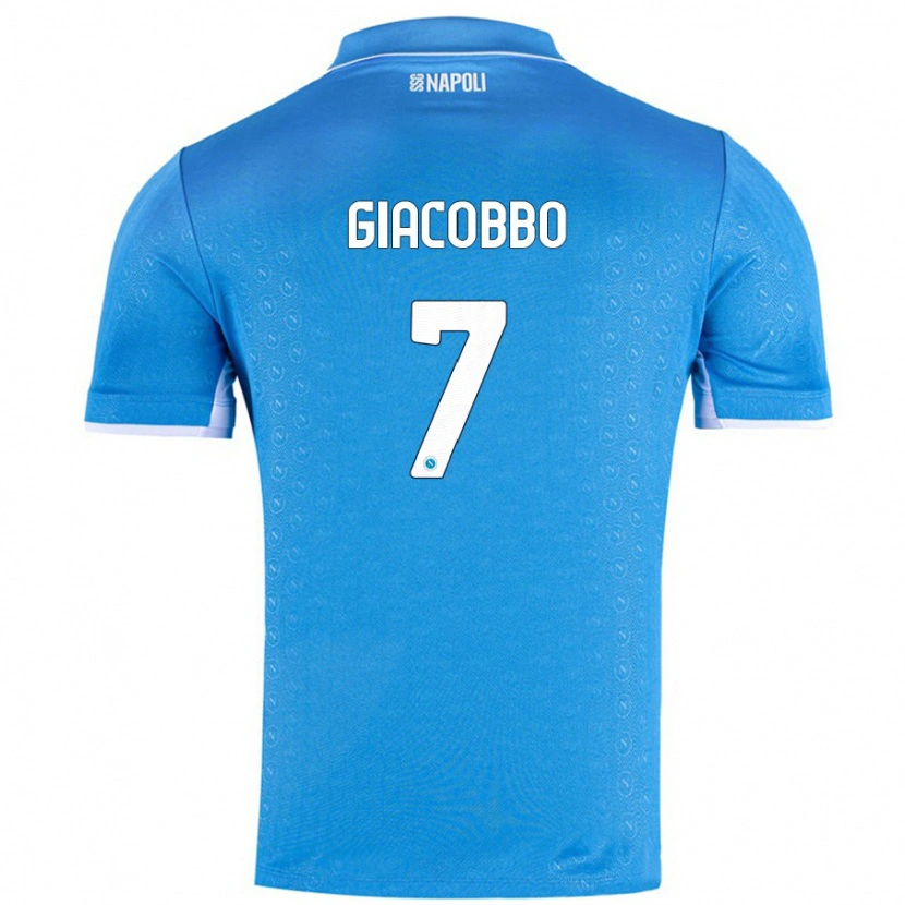 Danxen Homme Maillot Giulia Giacobbo #7 Bleu Ciel Tenues Domicile 2024/25 T-Shirt