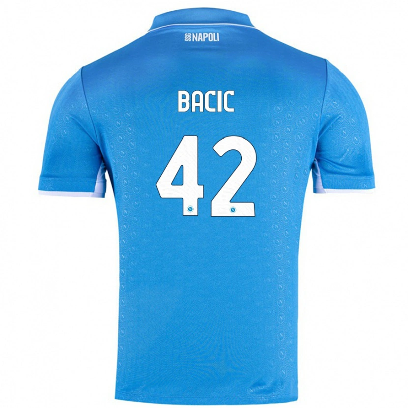 Danxen Homme Maillot Doris Bačić #42 Bleu Ciel Tenues Domicile 2024/25 T-Shirt