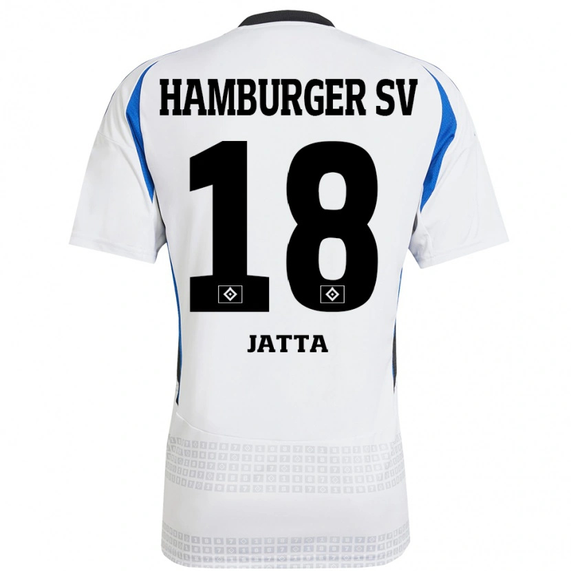 Danxen Homme Maillot Bakery Jatta #18 Blanc Bleu Tenues Domicile 2024/25 T-Shirt