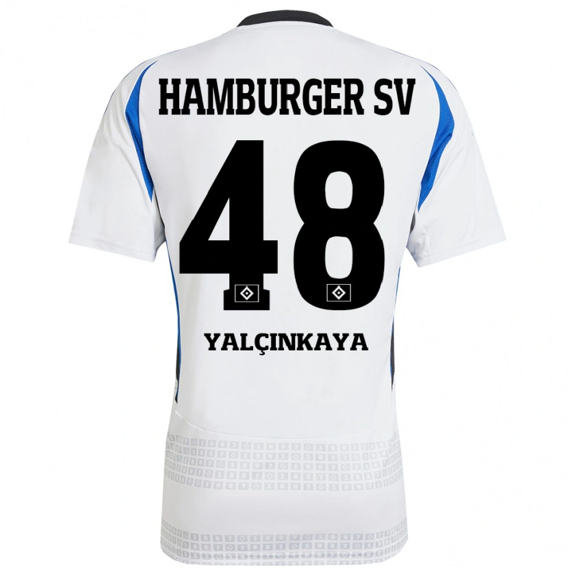 Danxen Homme Maillot Bilal Yalcinkaya #48 Blanc Bleu Tenues Domicile 2024/25 T-Shirt
