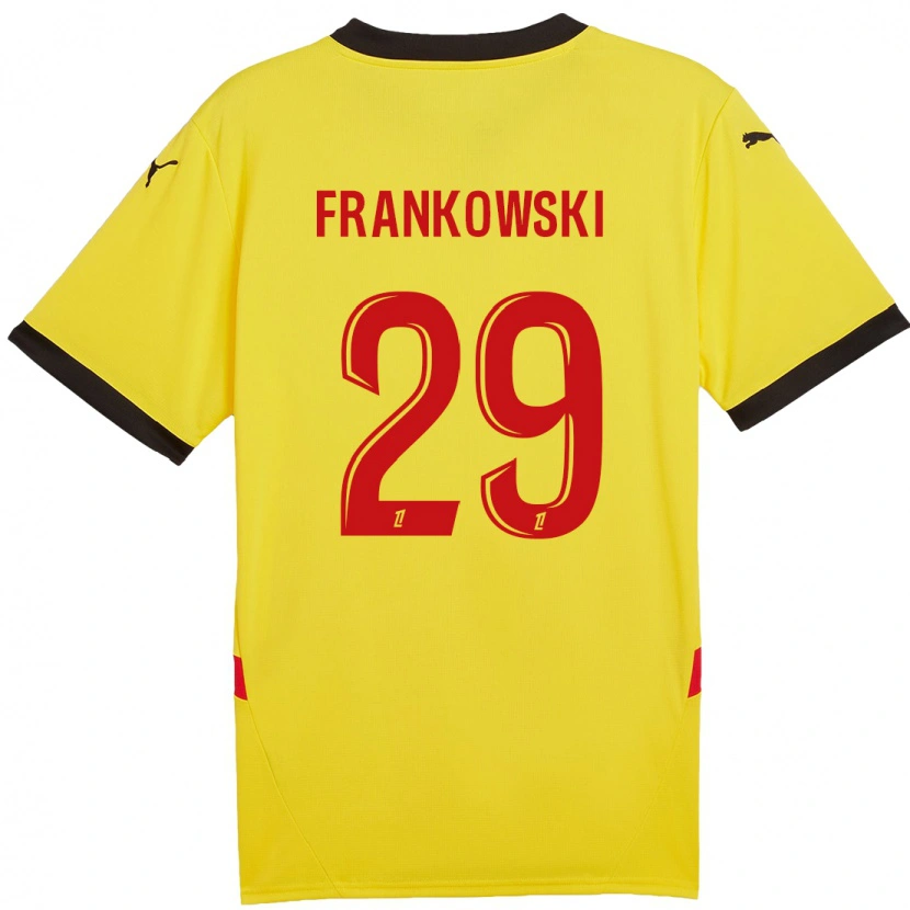 Danxen Homme Maillot Przemyslaw Frankowski #29 Jaune Rouge Tenues Domicile 2024/25 T-Shirt