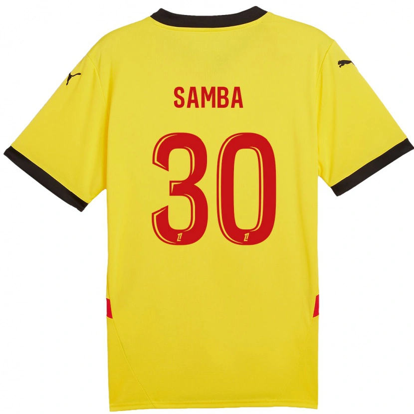 Danxen Homme Maillot Brice Samba #30 Jaune Rouge Tenues Domicile 2024/25 T-Shirt