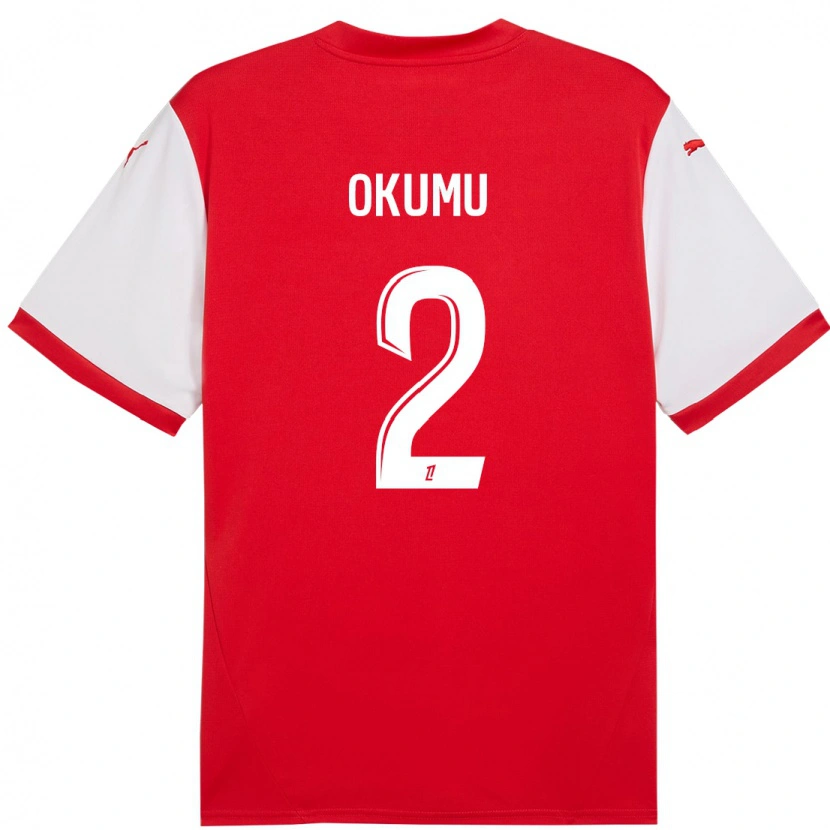 Danxen Homme Maillot Joseph Okumu #2 Rouge Blanc Tenues Domicile 2024/25 T-Shirt