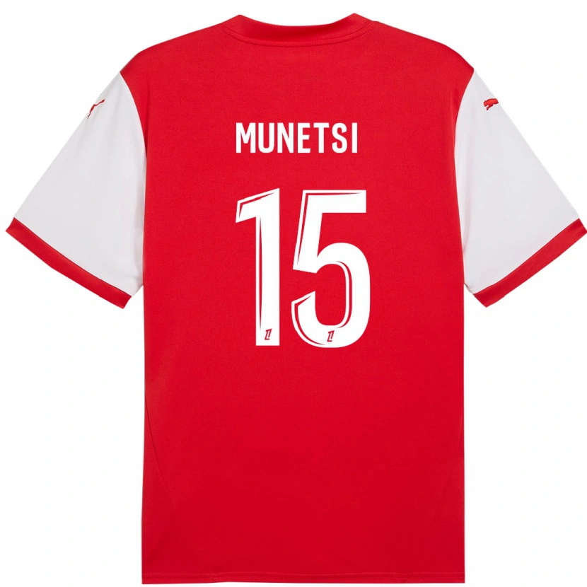 Danxen Homme Maillot Marshall Munetsi #15 Rouge Blanc Tenues Domicile 2024/25 T-Shirt