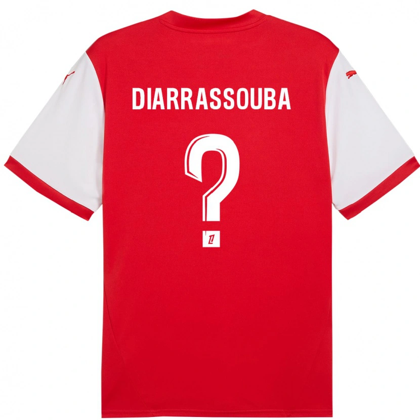 Danxen Homme Maillot Tidiane Diarrassouba #0 Rouge Blanc Tenues Domicile 2024/25 T-Shirt