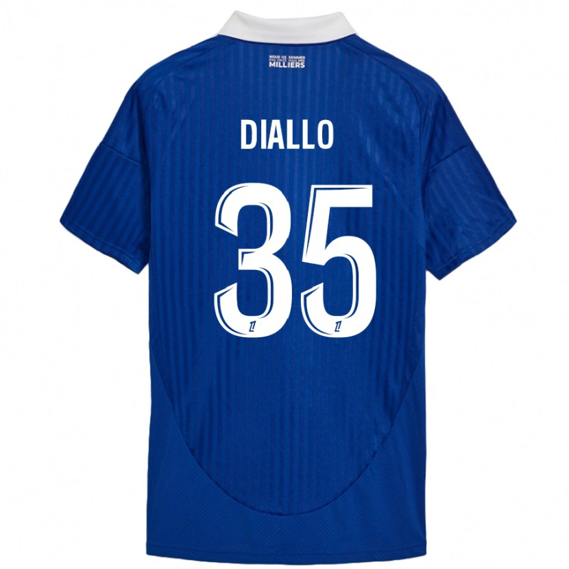 Danxen Homme Maillot Tidiane Diallo #35 Bleu Blanc Tenues Domicile 2024/25 T-Shirt