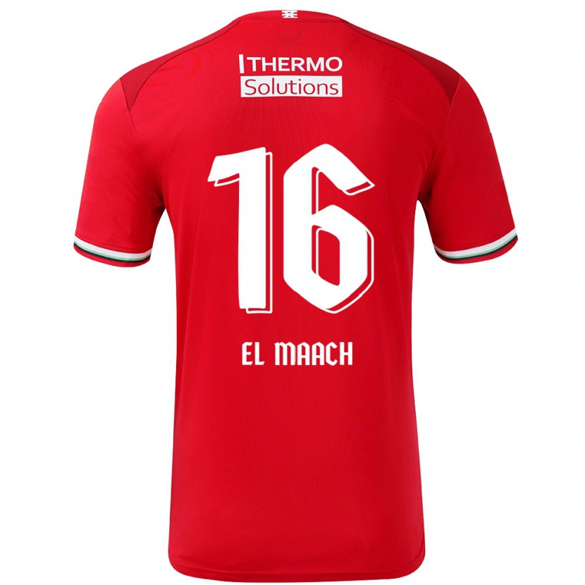 Danxen Homme Maillot Issam El Maach #16 Rouge Blanc Tenues Domicile 2024/25 T-Shirt