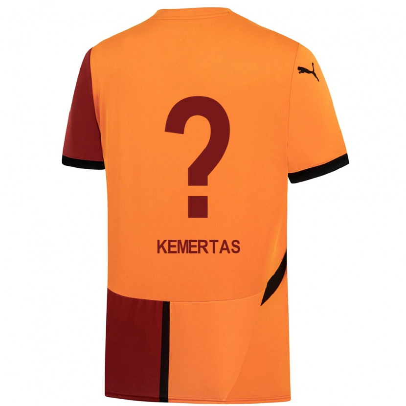 Danxen Homme Maillot Batın Özden Kemertaş #0 Jaune Rouge Tenues Domicile 2024/25 T-Shirt