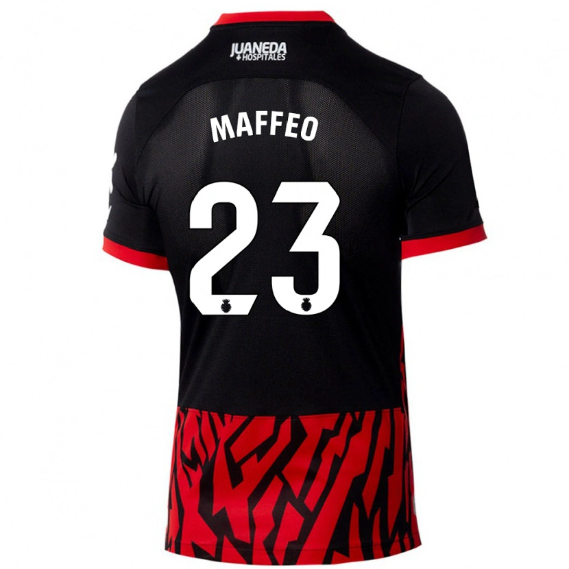 Danxen Homme Maillot Pablo Maffeo #23 Noir Rouge Tenues Domicile 2024/25 T-Shirt