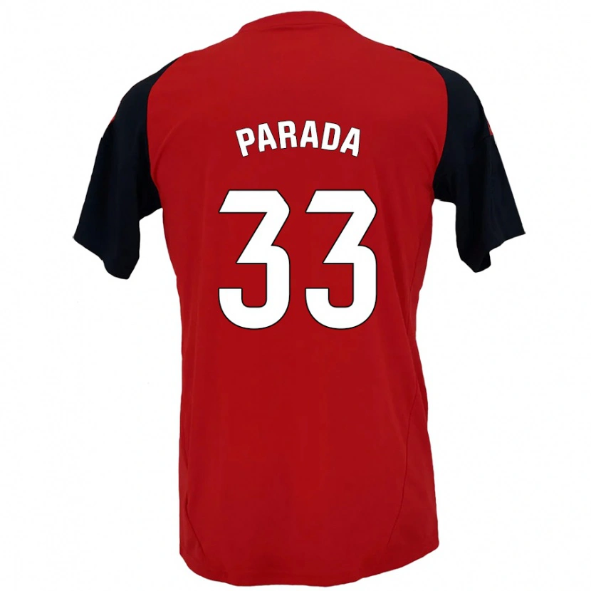 Danxen Homme Maillot Victor Parada #33 Rouge Noir Tenues Domicile 2024/25 T-Shirt