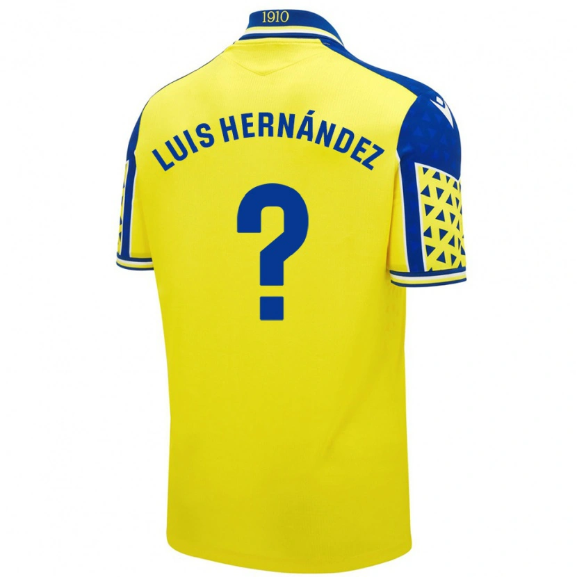 Danxen Homme Maillot Luis Hernández #0 Jaune Bleu Tenues Domicile 2024/25 T-Shirt
