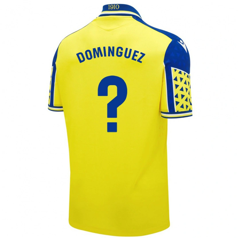 Danxen Homme Maillot Rubén Domínguez #0 Jaune Bleu Tenues Domicile 2024/25 T-Shirt