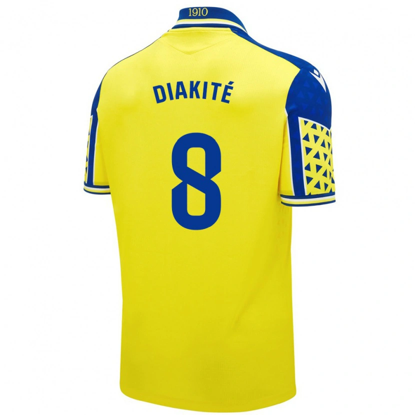Danxen Homme Maillot Moussa Diakité #8 Jaune Bleu Tenues Domicile 2024/25 T-Shirt
