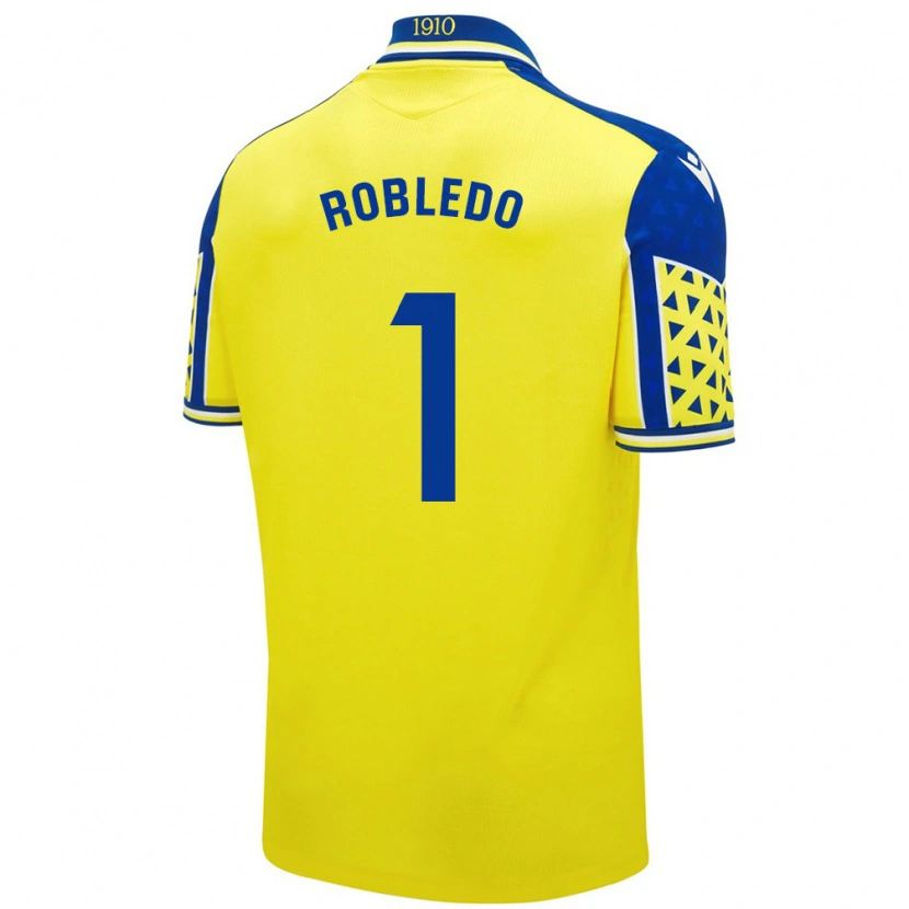 Danxen Homme Maillot Robledo #1 Jaune Bleu Tenues Domicile 2024/25 T-Shirt