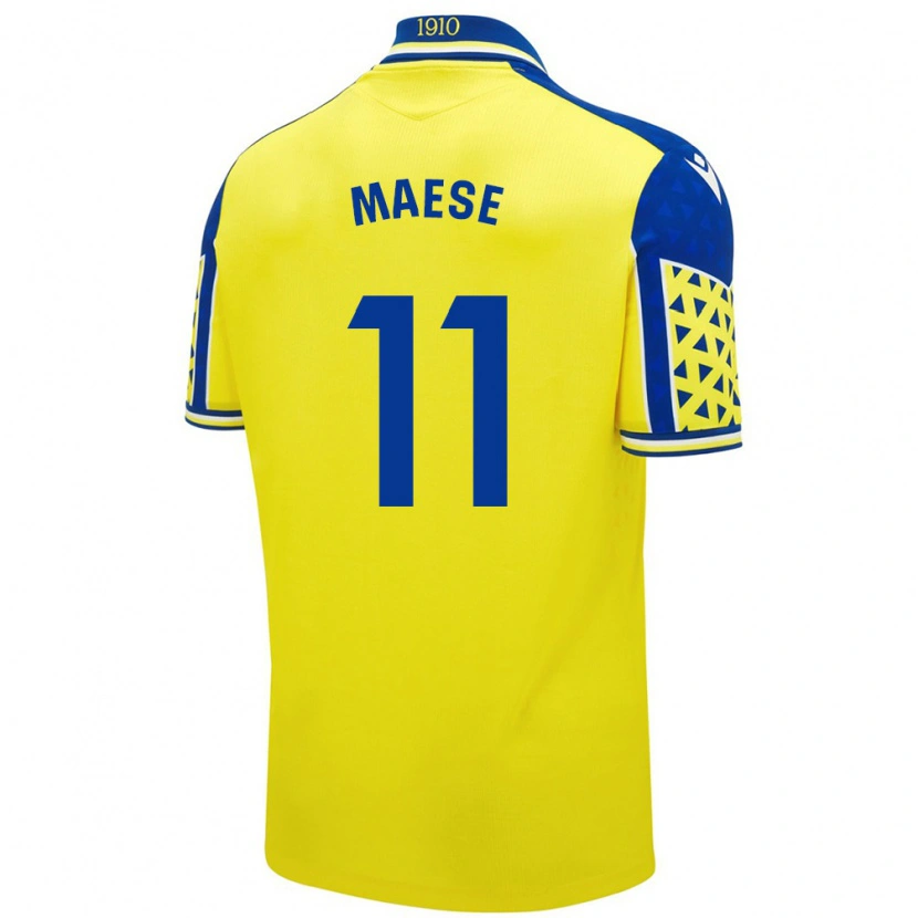 Danxen Homme Maillot María Del Carmen Maese Gaitán #11 Jaune Bleu Tenues Domicile 2024/25 T-Shirt
